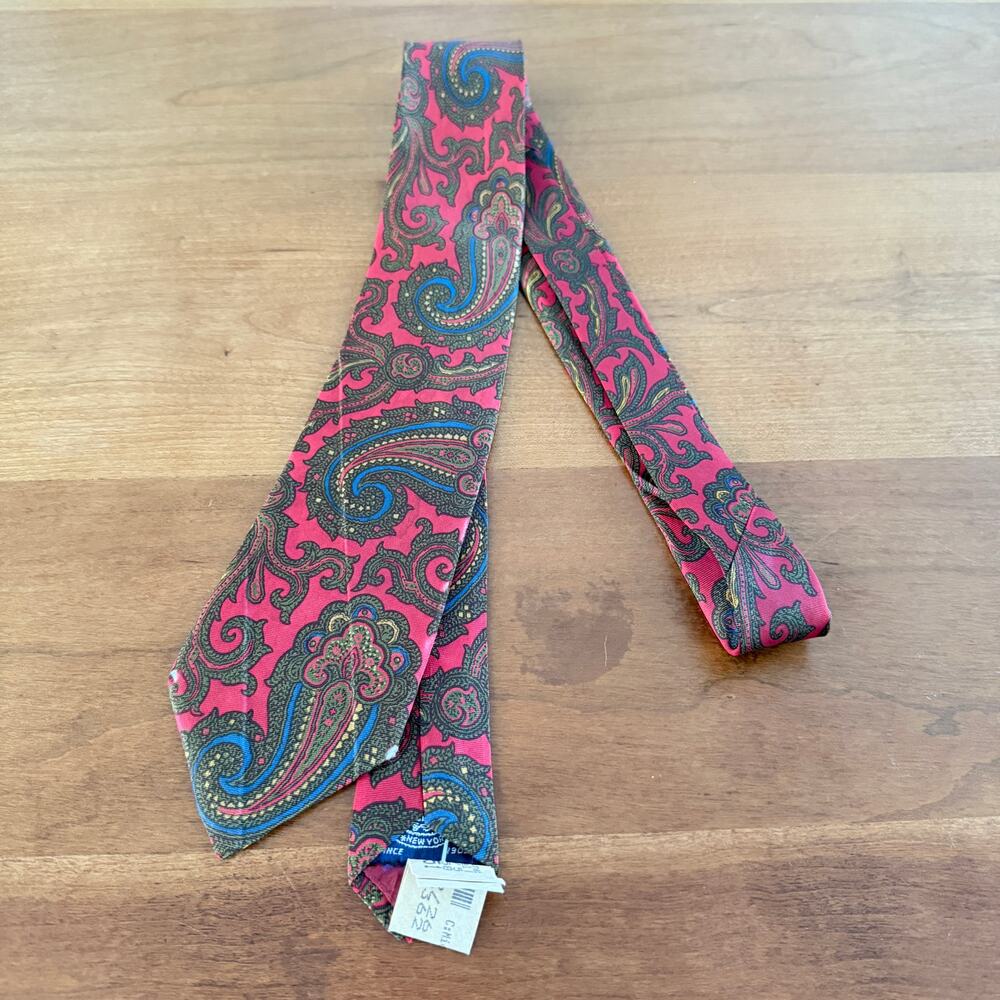 J. Press Red Paisley Silk Scarf Tie